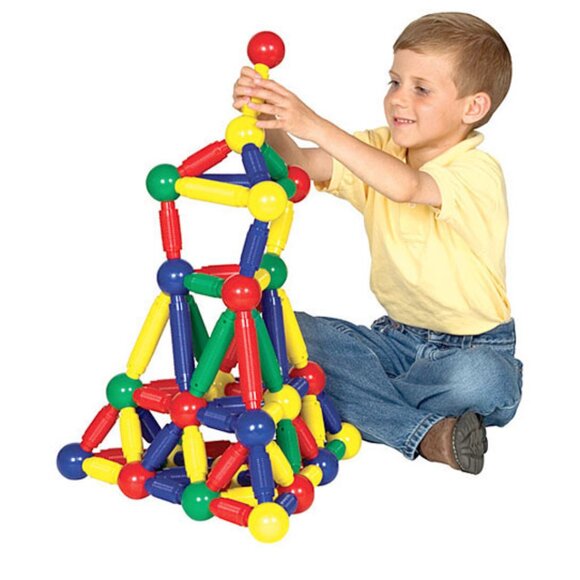 Lot of 30 Jumbo‎ MagNeatos Magnetic Balls and Tubes-Learning Building Toys - Picture 1 of 3
